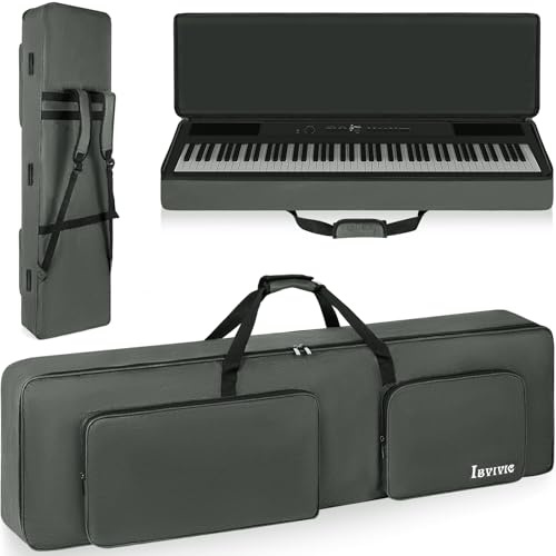 Keyboard Tasche 138x36x17 cm 600D Oxford wasserdicht mit Tragegurten | Wasserabweisendes 600D Oxford Gewebe、großzügiger Stauraum für 88 Tasten Keyboard、zwei Trageoptionen