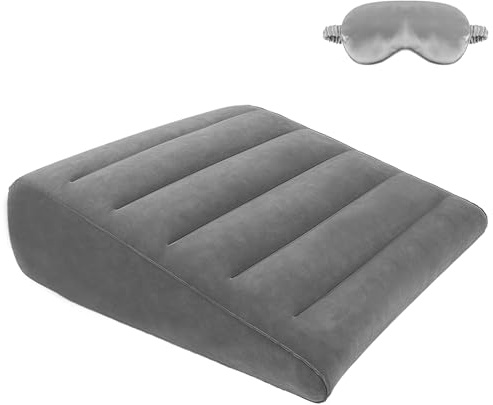 Coussin de voyage gonflable pour dormir – Coussin de voyage gonflable avec masque pour les yeux pour la tête, les épaules, le dos, les genoux, l'élévation des jambes, soutien post-opératoire