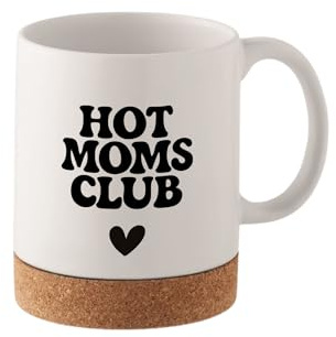 wunderwunsch Tasse Kaffeetasse mit Korkboden, Kaffeebecher als Geschenk für Mom, Mutter, Mama zum Frauentag, Muttertag und als Dank Geschenkidee (Hot Moms)
