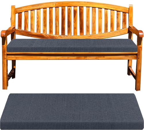 Comfortable 5cm Thick Beer Bench CushionsWashable Outdoor Seating Pads for Garden Benches Dining Chairs & Office ChairsGrayBlue 140x40 cm