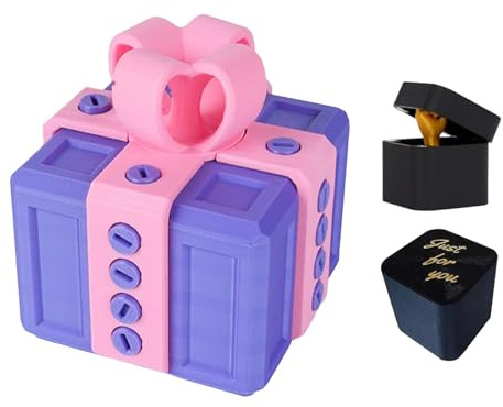 Aidodmom Regalo Divertentes Uomo, Scatola Regalo a Sorpresa con Dito, Scatola Scherzosa con Sorpresa con Viti Stampate in 3D, Regali di Natales