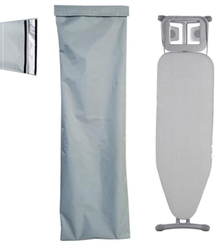 Funda para tabla de planchar resistente a las salpicaduras y al polvo, tela Oxford duradera, cubierta plegable para funda y protección, para casa, viajes y espacios compactos (gris, L (150 cm x 45 cm