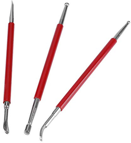 OEBUAFI Set di Strumenti per Strofinare la Pressa in Pelle Fatti a Mano Panni per Pressa da Stampa Compatti e Durevoli di Alta qualità 3 Pezzi Rosso Argento per Professionisti