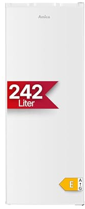 Amica Vollraum‑Kühlschrank 143 x 54,5 x 55,5 cm 242 l Türanschlag wechselbar automatische Abtauung LED‑Innenbeleuchtung AVK 3540 W – kühlschrank ohne gefrierfach