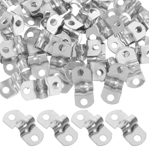 PRETYZOOM 50 Pièces Collier de Serrage Forme U en Acier Inoxydable Rigide, Fixation Sécurisée pour Câbles et Tuyaux, Installation Facile Trou de Vis 4 Mm, Diamètre Intérieur 5 Mm