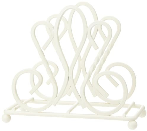 Premier Housewares 508282 De Lis Napkin Holder - Cream H12 x W14 x D7cm