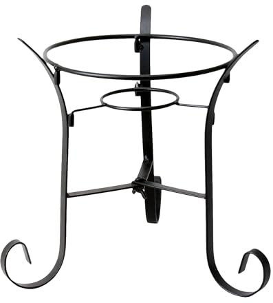 Alpine Corporation 10 Tall Indoor/Outdoor Glass Gazing Globe Metal Stand, Black