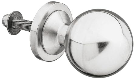 Amig - Türknauf massiv Inox | Drehknauf rund | Türgriff Edelstahl | Türöffner 30V | Messing Antik Option | Tür Kettenschloss kompatibel, Bunt, Edelstahl