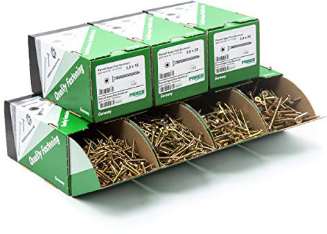 PARCO Schrauben Set Holz Senkkopf 4900 Stück | Schrauben Sortiment TX verschiedene Größen 3x16 mm - 5x60 mm | Schraubensortiment Holzschrauben Universalschrauben Spannplattenschrauben Set