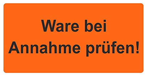 Warnetiketten/Versandaufkleber Ware bei Annahme prüfen! auf Rolle - 100 x 50 mm - 500 Stück
