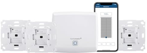 Homematic IP Smart Home Access Point + 3x Rollladenaktor für Markenschalter, digitale Steuerung für 3 Rollläden per App, Alexa & Google Assistant, elektrische Rolladen smart nachrüsten