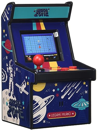 Legami - Mini Videogame Arcade, 240 Spiele, Mit Lichtern und Geräuschen, Einstellbare Lautstärke, Englische Sprache, Farbbildschirm, 8,5x15,4 cm