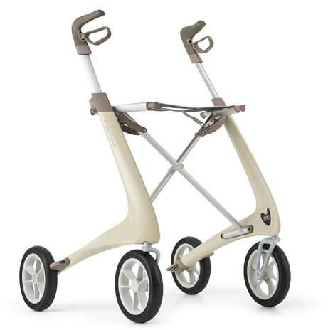 byACRE Carbon Ultralight Rollator - Welt leichtester Carbon Rollator - nur 4,8kg (Auster Weiß, Kompakt)