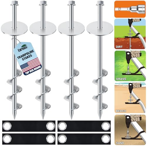 Eurmax USA Universal Easy-to-Assemble 3 Steps Trampoline Ladder with Horizontal and Wide Steps, UV Treated Steel, 220 lbs Capacity Trampoline Accessories for Children Kids