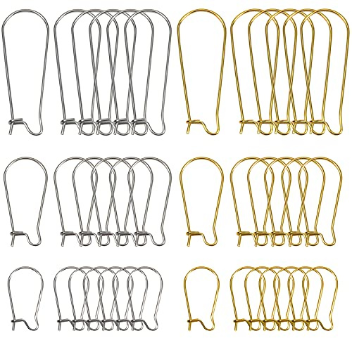 TOAOB 120 Pezzi Chiuse Ganci Orecchini in Acciaio Inossidabile Oro Tono Anallergici Monachelle per Creazione Gioielli Fai da Te 20mm 25mm 33mm