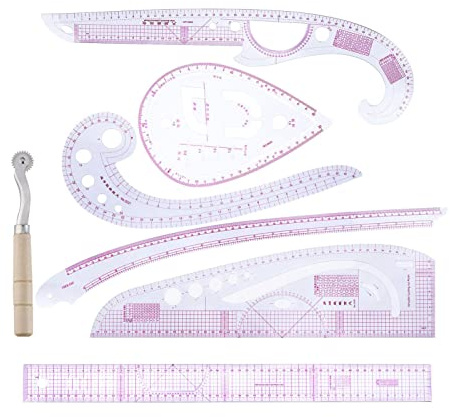 Niktule 7-teilige Nählineale, Schneider-Nähset, französisches Kurvenlineal-Set für die Schneiderei, Liebhaber von Stoffhandwerk, multifunktionales Nähzubehör für das Schnittmuster-Design