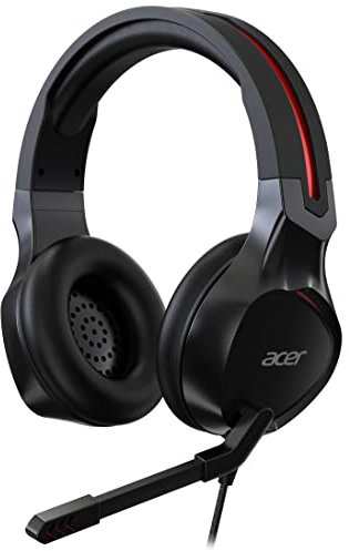 Acer Nitro Gaming, Casque Gaming Avec Câble Jack 3.5 mm, Impédance 21 Ohms, Sensibilité 100 dB, Driver 50 mm, Microphone Boom Et Omnidirectionnel Flexible 6, Lire, Windows 7/8/8.1/10/11