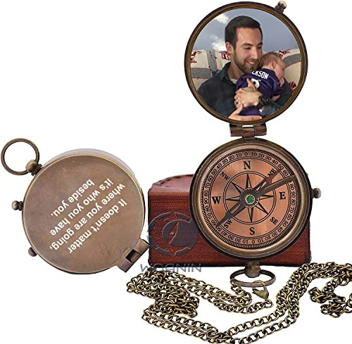Foto-Kompass, personalisierter Kompass, Hochzeitsgeschenk, Freundschaftsgeschenk, Trauzeugen-Geschenk, Geschenke für Ihn (Foto-Kompass)
