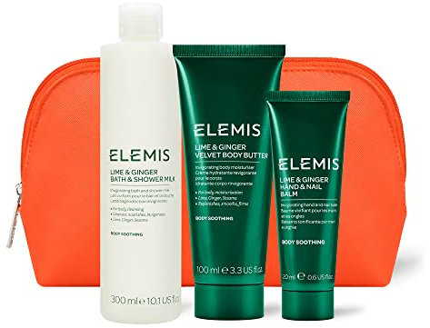 ELEMIS Lime and Ginger Body Care Trio, 3-Piece Luxury Body Care