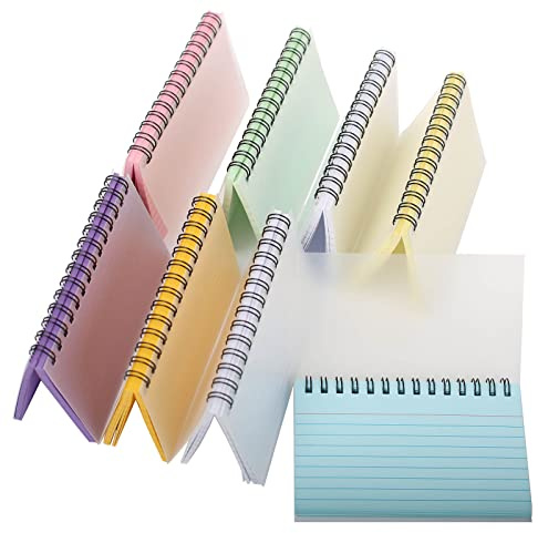 EGOSKY 8 Pack Flash Cards, 400 Sheets Index Cards 5x3 Ruled Spiral Bound Revision Record Cards Cue Cards for Office Meeting, School Learning, Memory, Sticky Note