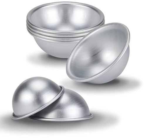 Stampo a semicerchio da 10 cm, 2 pezzi in alluminio emisfero per torta in chiffon 3D mini teglie in alluminio per emisfero bikini torta dessert budino stampo da forno