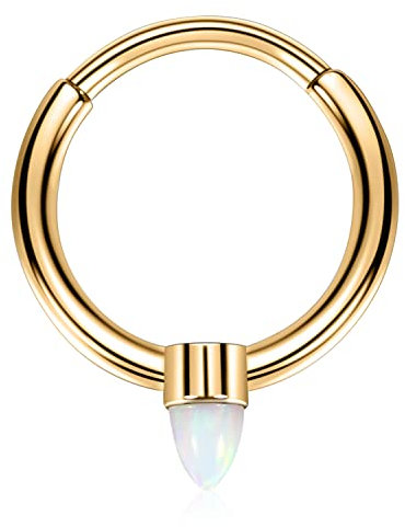 Gold Opal Spike Septum Ringe Daith Conch Smiley Orbital Piercing Schmuck 16G Septum Daith Schmuck Nasenringe 10mm Septum Clicker Nasenringe Hoops Daith Knorpel Conch Ohrringe Septum Piercing Hoop