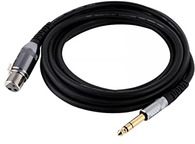 6.35mm Jack to XLR Cable, Quarter inch 1/4 TRS Stereo Jack to XLR Female Balanced Interconnect Cord Patch Lead - 1m