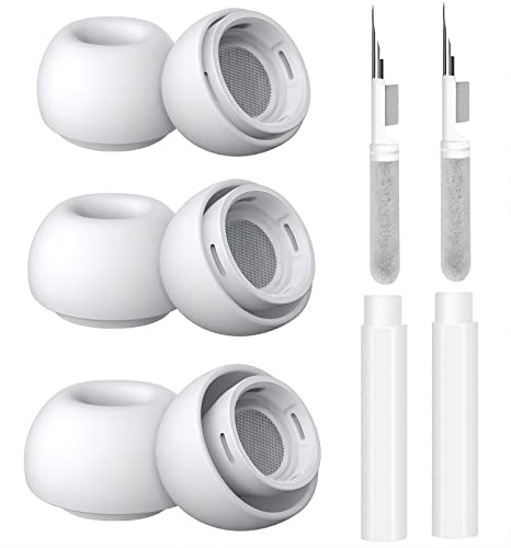 Gommini Auricolari di Ricambio,Cuscinetti Cuffia 6 Paia,Auricolari Silicone Gommini,Auricolari silicone Con 2 penne di pulizia(S/M/L-3 paia)