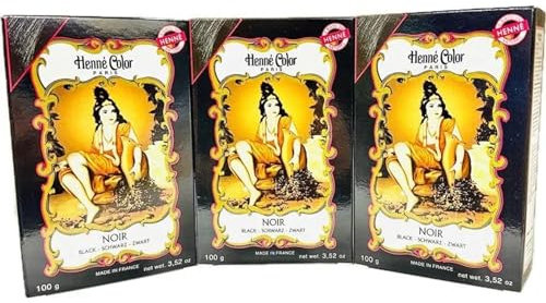 Fenny’s Creation Henne Color Black Henna Powder 100g (Pack of 3) With Free Cap Henna for hair Noir