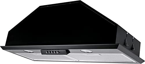 GURARI 051 BL 70, Hotte encastrable 70 cm Noir 1000 m³/h, hotte aspirante, hotte de circulation d'air