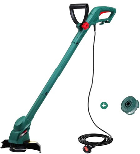 POSENPRO 350W Grass Trimmer Corded 23cm AC Electric String Trimmer Lawn Trimmer Garden Strimmer Grass Cutter Machine Line Trimmer for Brake Disassembly Garden Tools