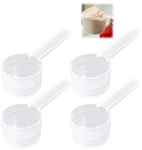 4 Stück Messlöffel,Dosierlöffel Transparent Mit Skala,Messlöffel Dosierlöffel,Dosier-Löffe 20g,für Kaffee,Proteinpulver, Waschmittel Küche Kochen Abwiege Abfüll,40ml