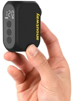 Tiny Pump anoutway Mini-Fahrradpumpe, elektrische luftpumpe mit digitalem Manometer, Elektrische Fahrradluftpumpe, automatische Abschaltung für Mountainbike, Stadtrad und Rennrad AT1 PRO