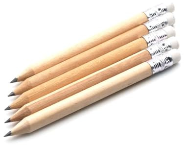 Personalisierte Bleistifte mit Namen | graviert, personalisiert, individuell | 10cm lang aus Holz | Hochzeit, Geburtstag, Gäste, Geschenk (mit Gravur 5er Set)