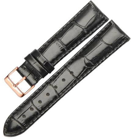 Uhrenarmband aus echtem Leder für Herren und Damen, Uhrenkette mit Krokodilmuster, 15-22mm, Farbe 6, 15mm