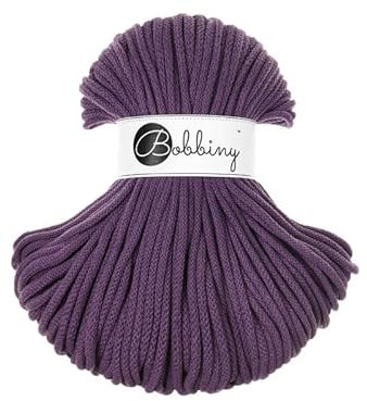Bobbiny Premium Cords 5 mm - Rope-Garn 100 m 100% Baumwolle (Violet)
