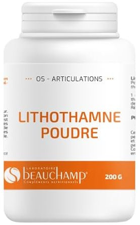 Laboratoire Beauchamp - Complément alimentaire LITHOTHAMNE POUDRE - Pot 200 g - Reminéralisant et Anti-acide - Os et Dents solides - Calcium naturel - Équilibre acido-basique - Développé en France
