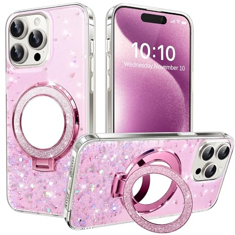 SIYOPINPFY Case for Samsung Galaxy A71, Glitter Sequin Clear Slim Back Cover with Mirror Ring Holder Kickstand, Transparent Soft TPU Shockproof Bumper Phone Case for Samsung Galaxy A71 DJR Rose