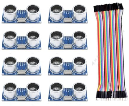 8 Stück HC-SR04 Ultraschall Modul für Arduino Abstandsmessung | Sensor zur berührungslosen Distanzmessung, geeignet für Arduino, Mikrocontroller und DIY Elektronik