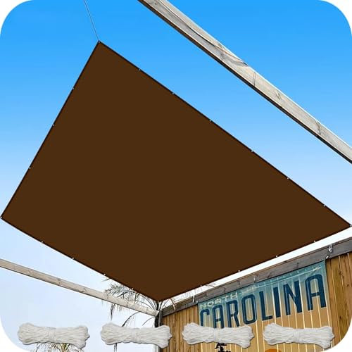 Vela Ombreggiante Rettangolare 150 x 150 cm Impermeabile - Montaggio Facile e Veloce, Tenda da Sole in Tessuto Pse per Esterno, Giardino, Piscina, Marrone