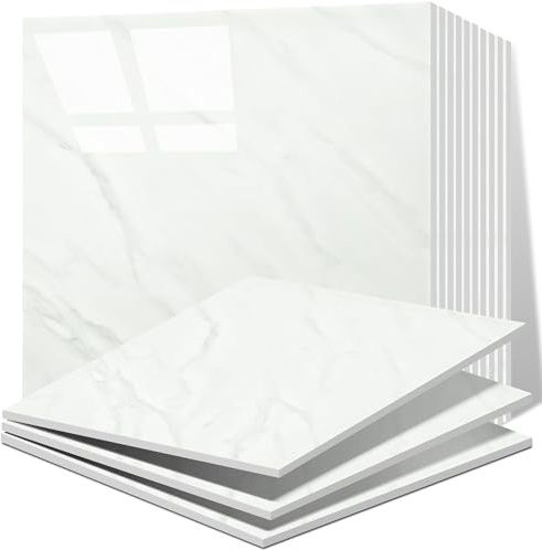 Vieshful 20pcs Peel and Stick Backsplash Tile，12x12 Self Adhesive Marble Tile for Wall, PVC Waterproof Shower Wall Panels, Back Splash Stick on Tiles for Kitchen Bathroom Living Room, Not Real Tile