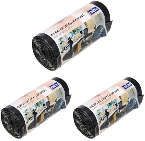 Office Products 22021236-05 sacs poubelle 120 L - 25 pièces LDPE | Sacs poubelles pour ordures ménagères pour le bureau | Couleur : Noir | Epaisseur du film : 28 μm (Lot de 3)