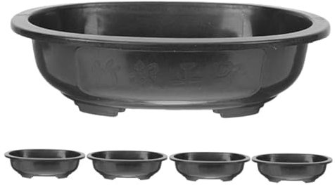 Toddmomy 5stücke Dekorative Oval Blumentöpfe Mit Drainagelöchern Für Gartenpflanzen Leichte Kunststoff-pflanzgefäße Für Innen Und Außenbereiche Für Bonsai Und Gartenarbeit