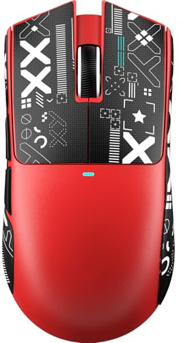 ATTACK SHARK X11 SE Mouse da Gaming Wireless, Sensore PixArt PAW3311, BT/2.4G Wireless/Cablato, 22000 DPI, 65 Ore di Batteria, Mouse da Ufficio e Gaming per Win11/Xbox/PS/Mac (Rosso + Nastro)