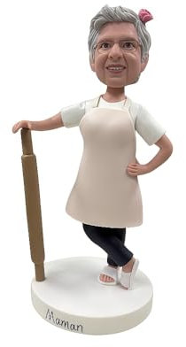 mydedor Bobblehead personalizado para el Día de la Madre 2025, figura hecha a mano para hornear, decoración única de cocina, hecha a partir de tu foto