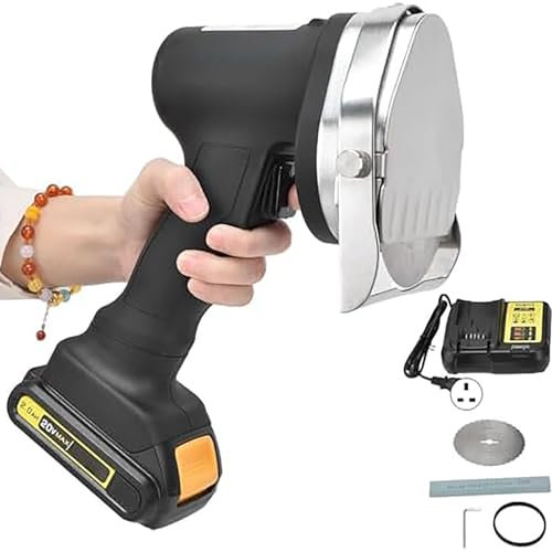 MObyat Trancheuse À Kebab Électrique, Trancheuse À Viande sans Fil Portable avec 2 Lames (Couteau Plat/Couteau Dentelé), Épaisseur Réglable De 0 À 8 Mm, pour Restaurants, Rôtisseries Et Snacks