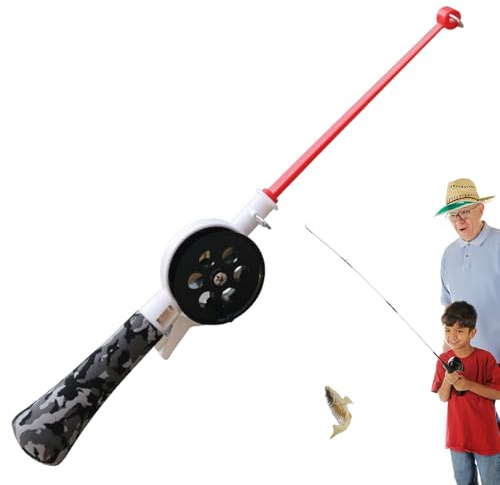 Fishing Pole, Kids Rod Toy, Small Portable Fishing Gear for Children, Beginner Set Outdoor Play, Kid, Toddler, Camping, Lake, Backyard, Beach, Travel, Comfortable, Outdoors, 20.7/5.7/9.1 Inches