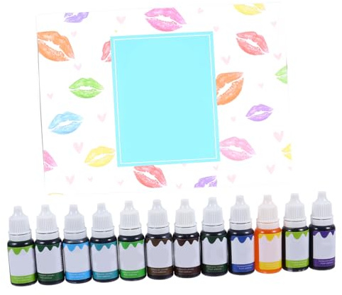 HONITANO 12pcs Lip Gloss Pigment Set Plant-based Lipstick Colorant Green Cool Tone Lip Gloss Liquid for Diy Cosmetic Makeup Supplies