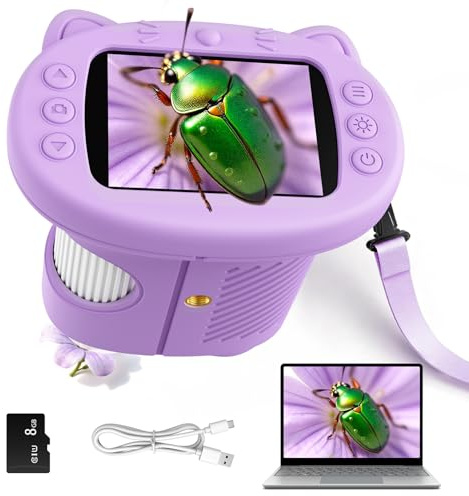 Yidoroye 1000X 2.4 HD Handheld Digital Microscope for Kids, STEM Toys for 3-15 Year Old Boys Girls Gifts Birthday Presents, Portable Miniscope with Photo & Video Edu Gift USB Rechargeable