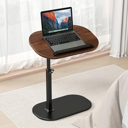Nastopee Beistelltisch C Form Höhenverstellbar, Kleiner Beistelltische Couch Holz 360° Drehbarer, Modern Eiche Couchtisch Klein Kaffeetisch für Wohnzimmer und Schlafzimmer
